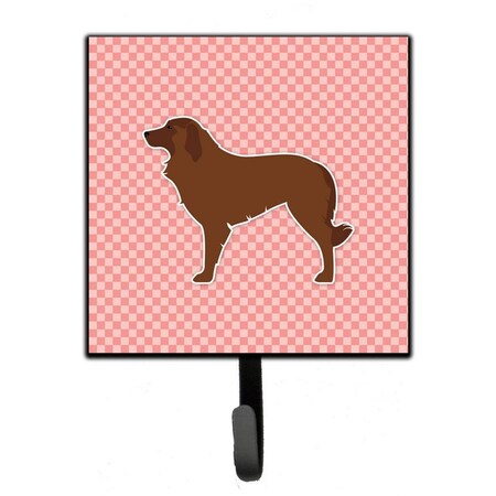 Jensendistributionservices Portuguese Sheepdog Dog Checkerboard Pink Leash or Key Holder MI1711105